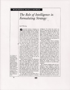 Intelligence & Strategy